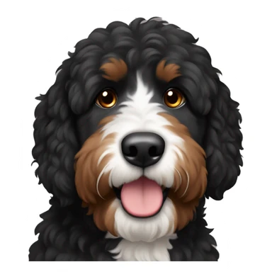 black bernedoodle with brown eyebrows no white sticker