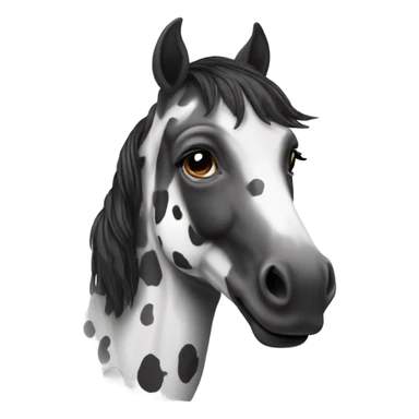 Appaloosa horse black and white with small dots sticker