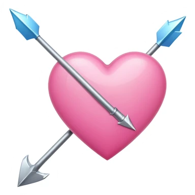 pink heart impelled by arrow sticker