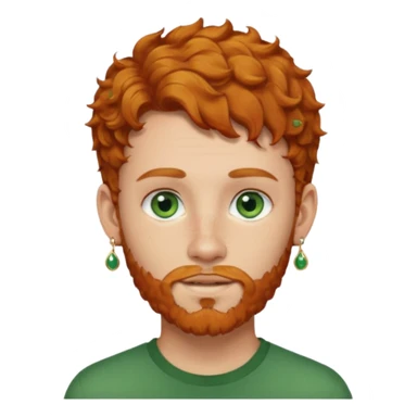 im short curly ginger haired young guy and also have earring on my left ear also have clean beard sticker