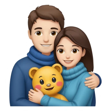 Couple hugs polaroid sticker