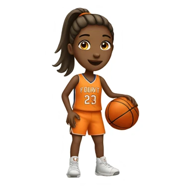 A girl playing basketball sticker