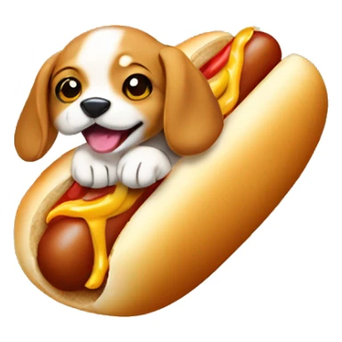 puppy inside hot dog bread sticker