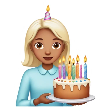 birthday girl with cake sticker