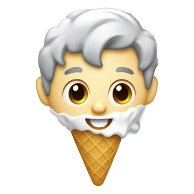 grey and white eating ice cream sticker