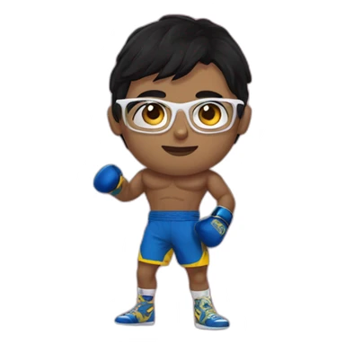 Boy Sri lankan MMA fighter with glases black hair sticker