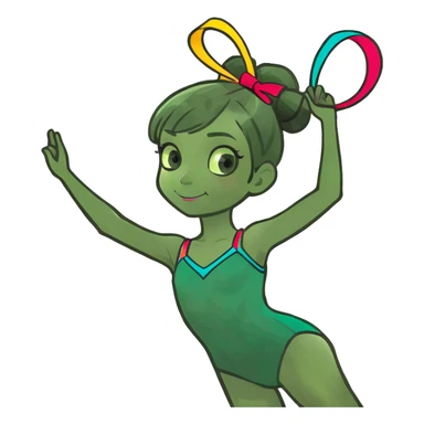 Chica haciendo gimnasia rítmica sticker