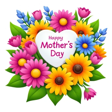 “Happy Mother’s Day” banner with flowers sticker