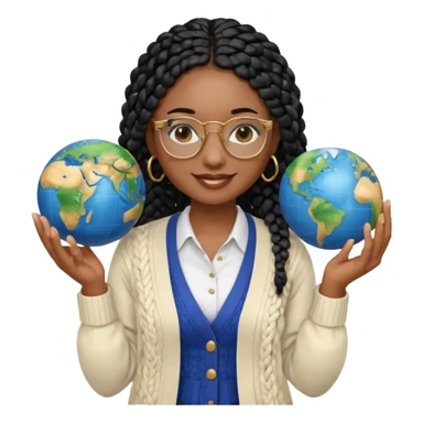 a-young-woman-wearing-fine-gold-round-glasses-and-black-hair-in-several-box-braids,-she-has-light-black-skin,-and-she's-wearing-a-white-shirt-with-an-blue-cardigan-on-top.-she's-holding-a-globe-in-one-hand.png sticker