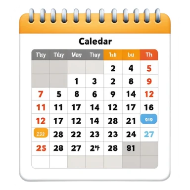 calendar page with one large day sticker