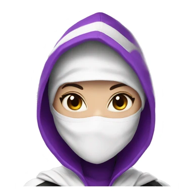 spider gwen wearing a mask and hood purple and white sticker