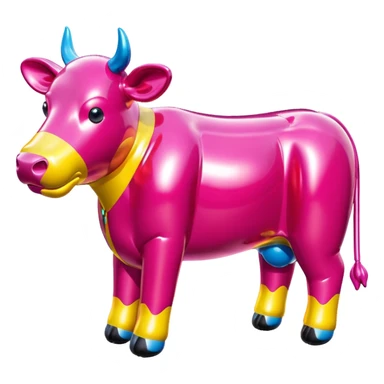   jeff koons style inflatable SPAM cow sculpture  sticker