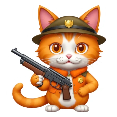 Cat with a gun sticker
