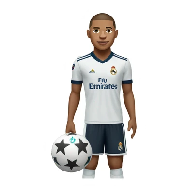 kylian mbappe in the real madrid jersey sticker