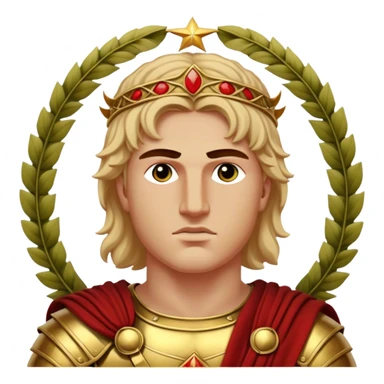 Cinematic Realistic portrait of Alexander the Great, depicted with photorealistic detail as a commanding historical conqueror, featuring sharp, lifelike facial features, meticulously rendered ancient Macedonian armor, and a laurel wreath, illuminated by natural, dramatic lighting that highlights his youthful determination and legendary presence. sticker