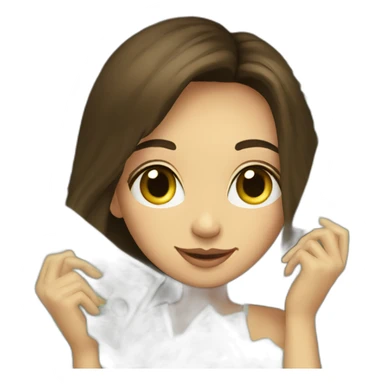 brunette,-with-beautiful-hair, -raining-money sticker