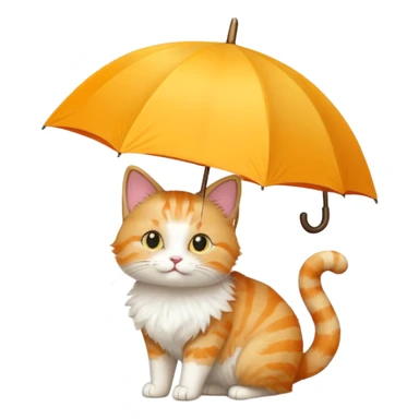 Cat with yellow umbrella sticker