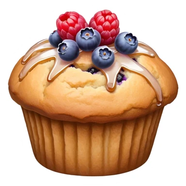 Lavender flower sprig muffin with berries and sugar  sticker