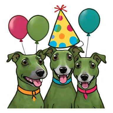 Whippets with balloons sticker