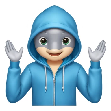 dolphin with a hoodie sticker