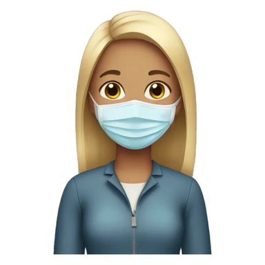 girl wearing a face mask   sticker