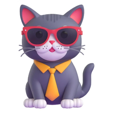 cat wearing sunglasses, playful pose sticker
