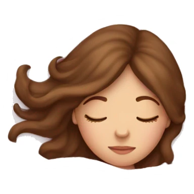 White girl with brown hair sleeping with pink blanket sticker