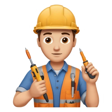 a handyman holding a screwdriver sticker