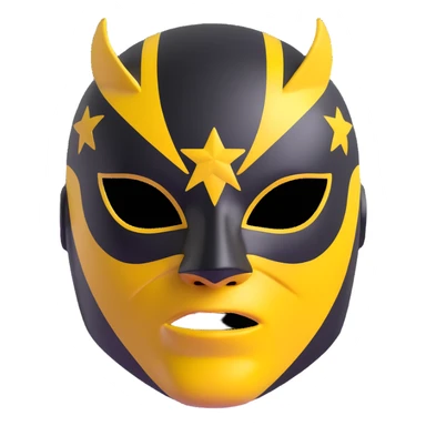 black and yellow luchador mask with star motifs sticker