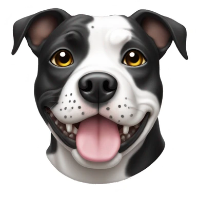 black and white staffy dog that had spots on his coat  sticker