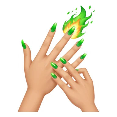 world of warcraft warlock hand with green fire checking nails like a pedicure was just done. just the hand sticker
