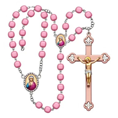 make catholic rosary with very girly pink tones. sticker