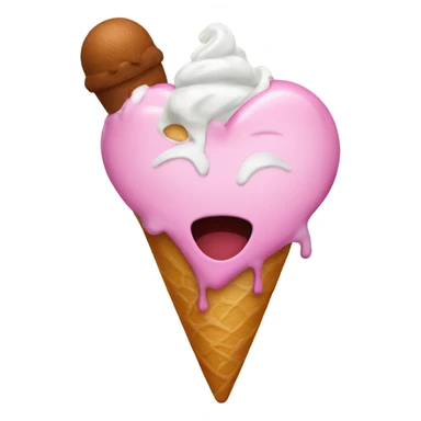 Heart with ice cream  sticker