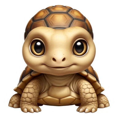 cinematic-baby tortoise-realistic--emoji,,-cute-wise-face-peering-ahead-with-calm-determination,-cute large-eyes-reflecting-centuries of wisdom, sticker