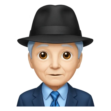 elderly wearing Blue Neckties and black Hats sticker