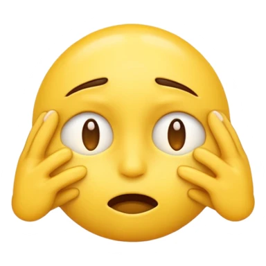 embarrased yellow emoji sqeezing eyes shut with sweat coming down the face hidding sticker