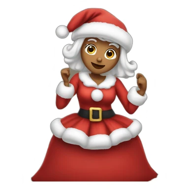 mrs santa claus dancing sitting on bed sticker
