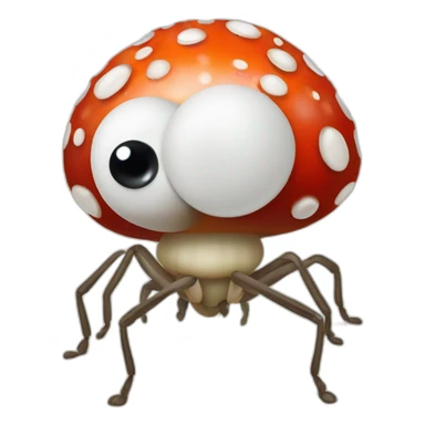 Fly agaric in which white dots are replaced with eyes sticker