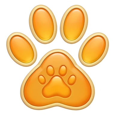 a very light pale pastel yellow-orange pawprint sticker