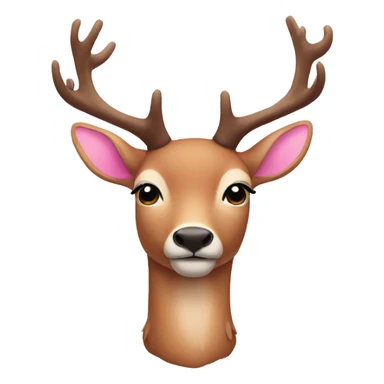 deer wearing a pink now sticker