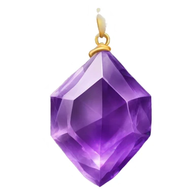 realistic amethyst crystal necklace isolated sticker