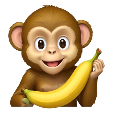 monkey with banana  sticker