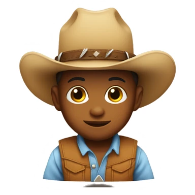 Baby wearing cowboy hat sticker