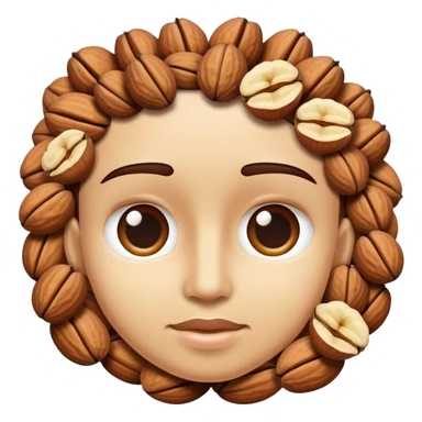 Face with nuts on it sticker