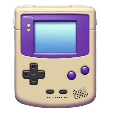 Purple game boy color, iOS emoji style  sticker