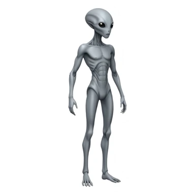 fullbody humanoid gray alien direct sideview sticker