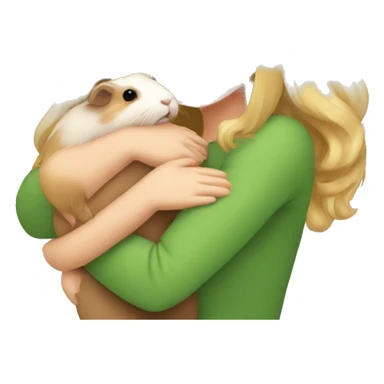 Blonde Woman hugging a guineapig sticker