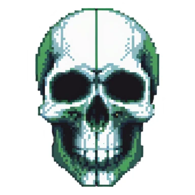 Punisher skull logo, intimidating skull symbol sticker