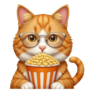 cat with with rapper popcorn with opticals sticker