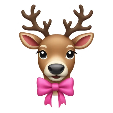 Reindeer with pink bow sticker